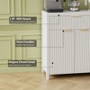 Gikpal Fluted Sideboard, Wooden Storage Cabinet with Adjustable Shelves, Entryway Table, Floor Storage Cabinet Cupboard for Kitchen, Living Room - 4 of 4