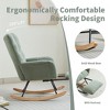 LOVMOR Upholstered Teddy Velvet Rocking Chair & Accent Chair with High Backrest, for Nursery Bedroom, Living Room, Green - 4 of 4