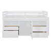 TiramisuBest Twin Size Loft Bed with 4 Storage Drawers, Underneath Cabinet & Shelves, Solid Wood Frame with Guardrails, Gray - 3 of 4
