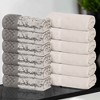 Ribbed Cotton Highly Absorbent Medium Weight 12 Piece Assorted Towel Set by Blue Nile Mills - 2 of 4