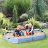 Outsunny Kids Outdoor Round Sandbox with Cover - 2 of 4