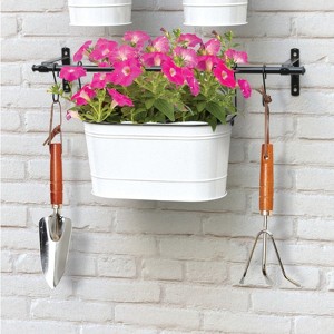 Panacea 7.5 in. H X 13.625 in. W X 7.25 in. D Metal Vintage Milkhouse Tub Wall Planter Kit White - 1 of 1