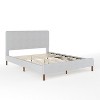 Martha Stewart Britta Upholstered Platform Bed with Rounded Headboard, Piped Detailing and Cushioned Siderails, Wood Slat Bottom, No Box Spring Needed - 2 of 4