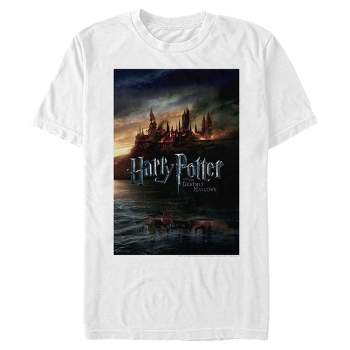 Men's Harry Potter Deathly Hallows Hogwarts Poster T-Shirt