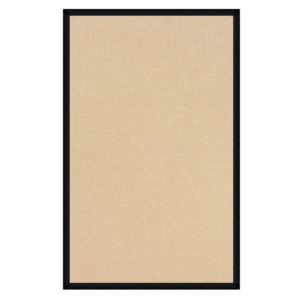 8'x11' Athena Leather Rug Black/Beige - Linon