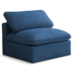 Meridian Furniture,Plush Velvet Standard Comfort Modular Armless Chair - 1 of 4