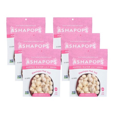 Ashapops Popped Water Lily Seeds Himalayan Pink Salt - Case of 6/1 oz