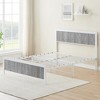 Homhougo Queen Bed Frame with Curved Wood Headboard and Footboard Gray - 4 of 4