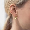 Small Chunky Gold Hoops for Women | 14k Plated Oval & Teardrop Huggies with 925 Silver Posts - 2 of 4