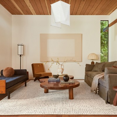 Hand-Tufted Cream Wool Rectangular Area Rug 3' x 5'