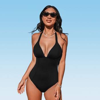 Women's Plunging Sweetheart Slim & Sculpt One-Piece Swimsuit - Cupshe