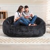 Bean Bag Chair Modern with High-Density Foam Seat for Living Room or Bedroom 59in Wide Two-Seater Sofa-3irtyhousy - 2 of 4