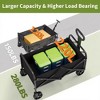 Acekool Foldable Utility Wagon Cart, 380lbs Capacity, 360° All-Terrain Wheels, Adjustable Handle, Cup Holders, Portable for Shopping, Camping, Garden - 2 of 4