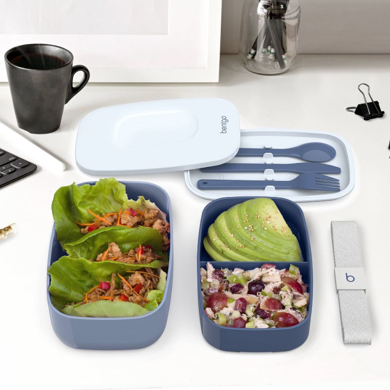 Bentgo Classic All-in-One Stackable Lunch Box Container with Built in Flatware, 6 of 12