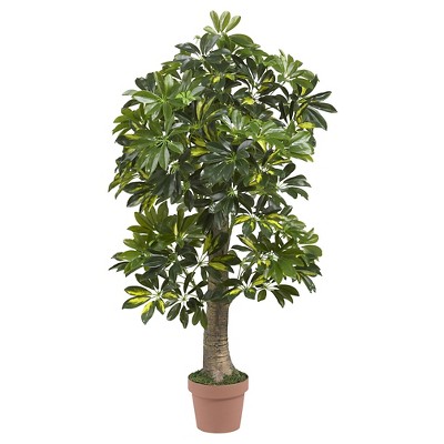 Nearly Natural Schefflera Silk Tree (Real Touch) (4")