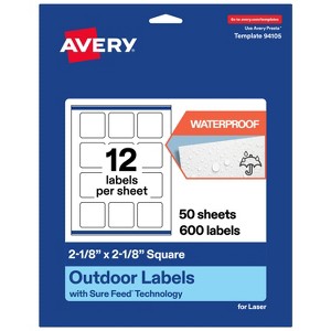 Avery Outdoor Waterproof Labels, 2-1/8" x 2-1/8" Square - 1 of 4