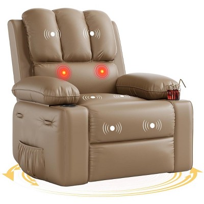 Jojoka Recliner Sofa Chair, Swivel Rocker with Heat & Massage, Lazy Lounge Sofa for Living Room & Nursery