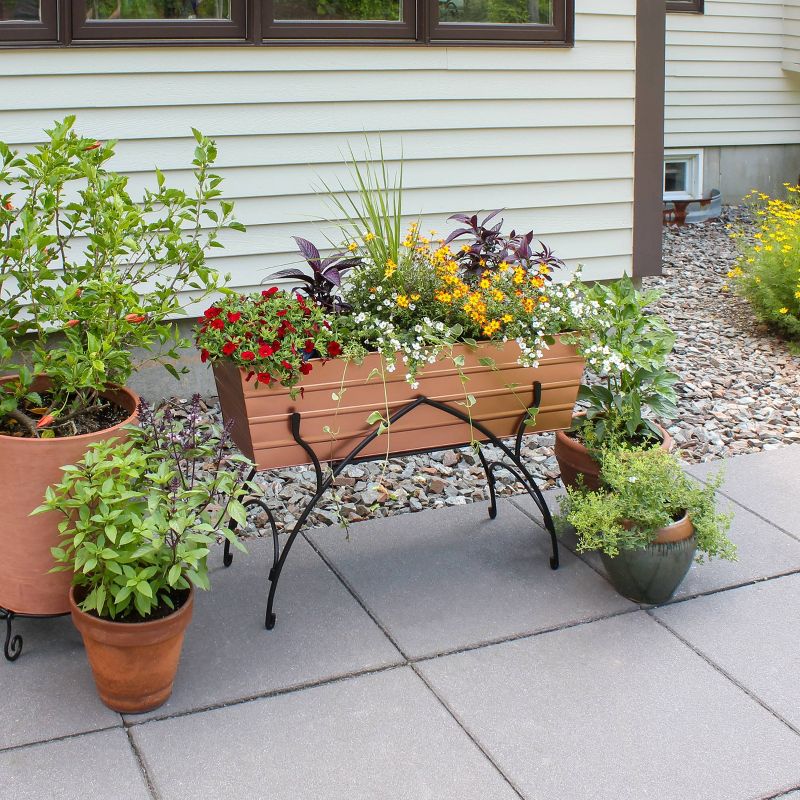 ACHLA Designs Indoor/Outdoor Rectangular Galvanized Steel Flower Planter Box with Iron Stand, 6 of 7