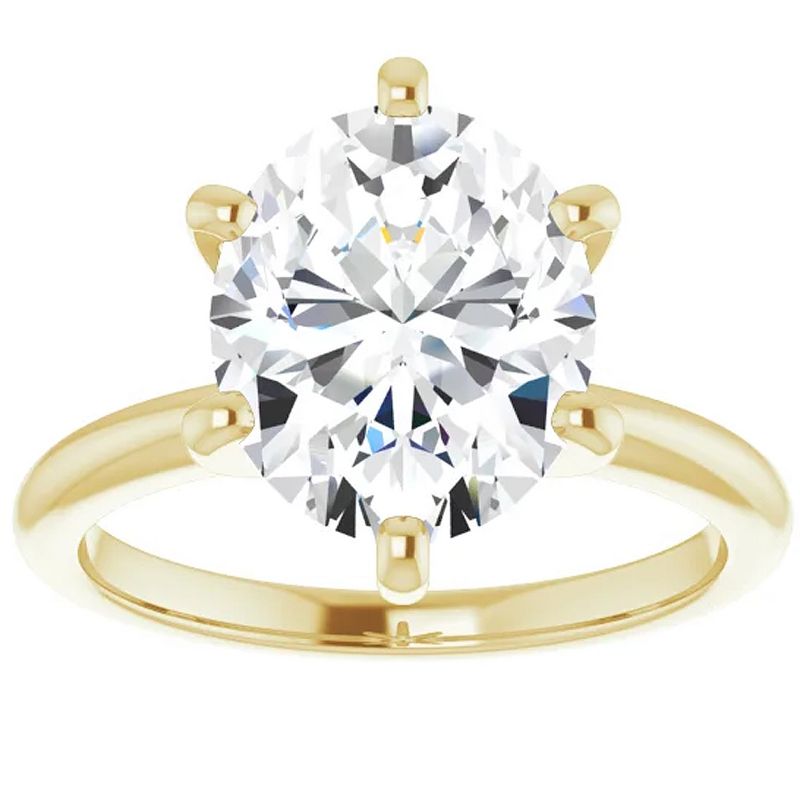 Pompeii3 3 Ct Oval Moissanite Solitaire Engagement Ring 14k Yellow Gold, 1 of 6