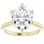Pompeii3 3 Ct Oval Moissanite Solitaire Engagement Ring 14k Yellow Gold