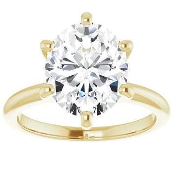 Pompeii3 3 Ct Oval Moissanite Solitaire Engagement Ring 14k Yellow Gold