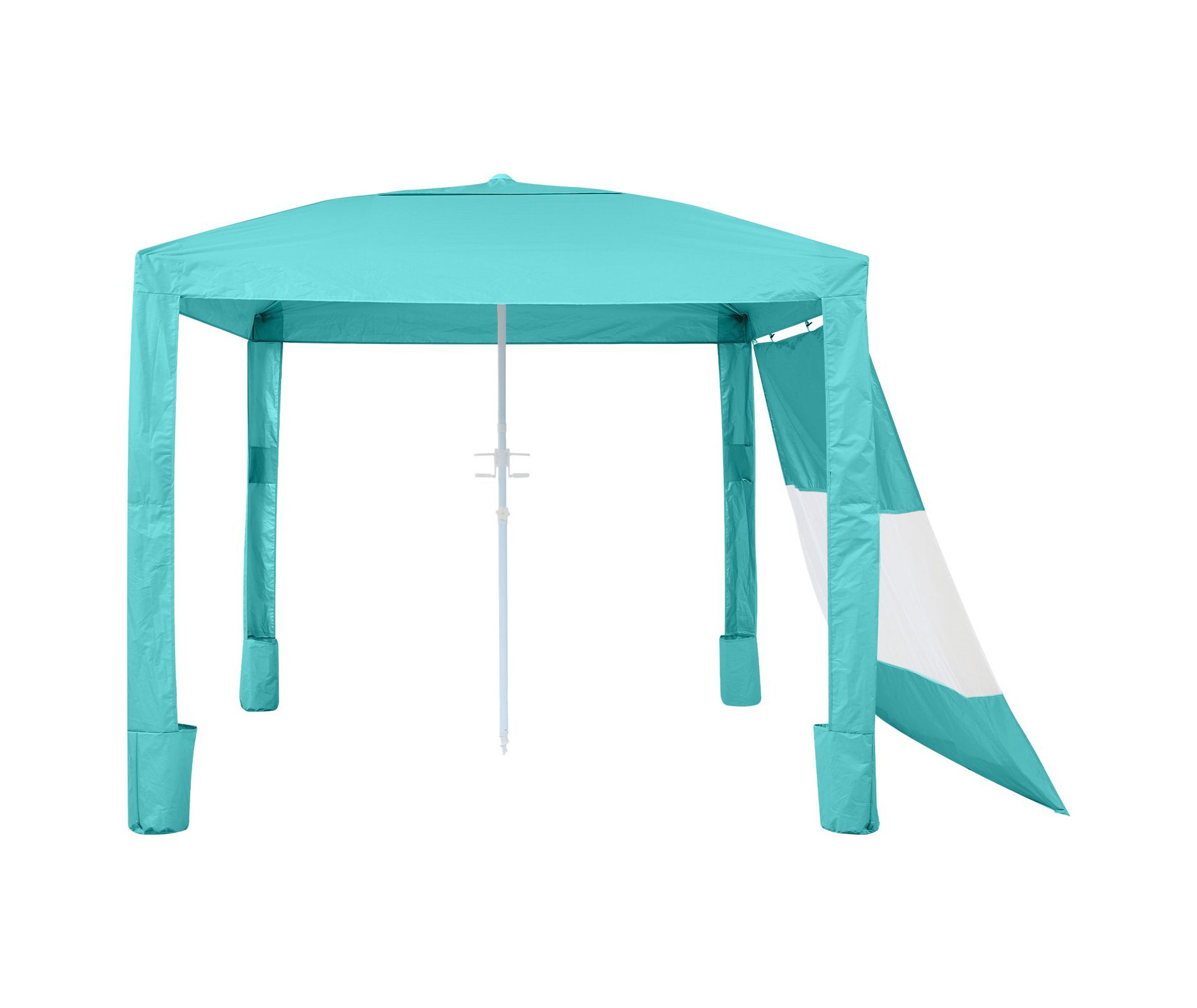 Beach Cabana 8 x 8 ft Beach Canopy with Side Wall Upf 50 Protection Easy Setup Cabana Tent with Sand Pockets