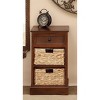 Wooden Side Chest with Wicker Drawers Brown - Olivia & May - 3 of 4