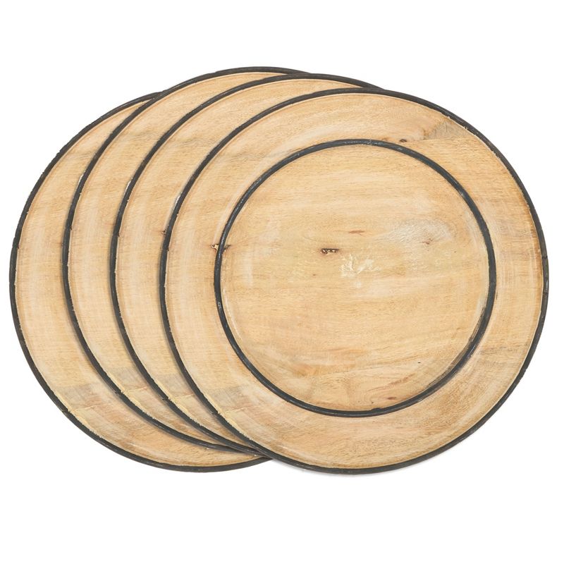 Saro Lifestyle Wooden Charger, 13" Ø Round, Natural (Set of 4), 3 of 5