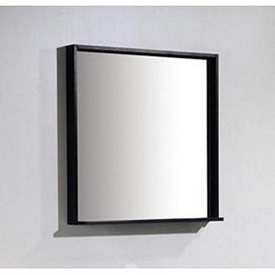Kube Bath Bliss 28Inch Framed Mirror With Shelve - Walnut Finish