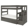 Modern Farmhouse Twin Over Twin Bunk Bed With Staircase and Trundle - 2 of 4