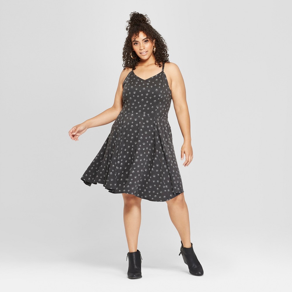 Junk Food Women's Plus Size AC/DC Sleeveless A-Line Dress - Black 2X, Size: Small was $32.0 now $9.6 (70.0% off)