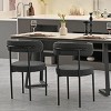 Boucle Dining Chairs Set of 2,Mid-Century Modern Curved Backrest Upholstered Kitchen Chairs with Black Metal Legs-Baofuwish - 2 of 4