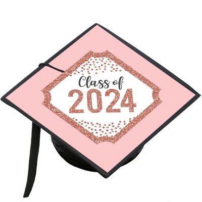 Big Dot Of Happiness Rose Gold Grad - 2024 Graduation Cap Decorations 