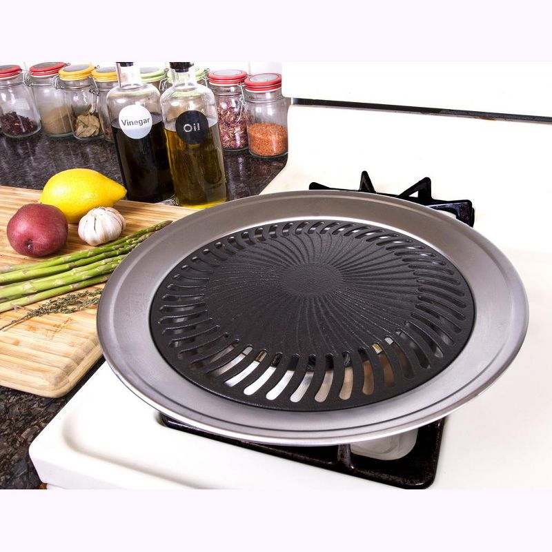 Kitchen + Home Stove Top Grill - Smokeless Nonstick Indoor Grill, 2 of 8