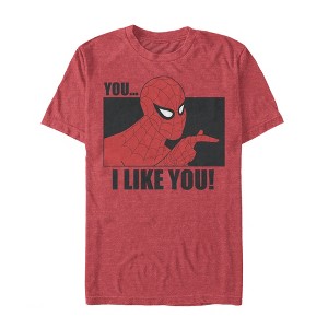 Men's Marvel Spider-Man Likes You T-Shirt - 1 of 4