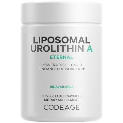 Codeage Liposomal Urolithin A, Resveratrol & Coenzyme Q10, Betaine Anhydrous, CoQ10 - 60ct