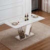 Dolonm 70-inch Modern Faux Marble Dining Table with Stainless Steel Base for 6 - 2 of 4
