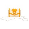 Disney Bag, Horizontal Fold Over Cross Body, Minnie Mouse Embroidered Citrus Ears with Bow Orange, Raffia Straw - 4 of 4
