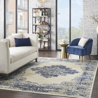 Extra Large White Medallion Traditional Area Rug