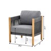 Decksplore 5PCS Patio Conversation Set Sofa Teak Seating Sofa Group Premium All-Weather Wicker Furniture Set for Meeting&Relax - 3 of 4