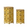 Iron Living Room Side Table,Outdoor Side Table, Modern Hexagonal Patio End Table, - 2 of 4
