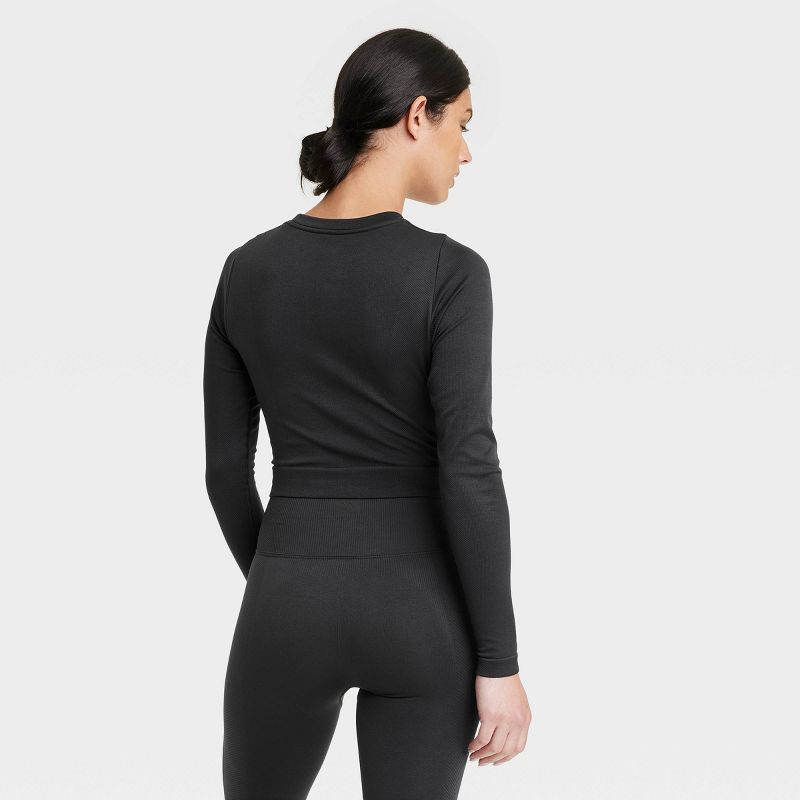 Women's Seamless Long Sleeve Crop Top - All In Motion™, 3 of 9