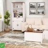 72"H 6-Tier Bookcase with Adjustable Shelves & Drawers, Wood Cabinet with Doors, Antique White - 3 of 4