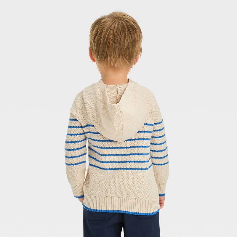 Toddler Boys' Striped Hoodie Sweatshirt - Cat & Jack™ Beige, 3 of 5