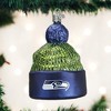 Old World Christmas Blown Glass Ornament for Christmas Tree, Seattle Seahawks Beanie - 2 of 3
