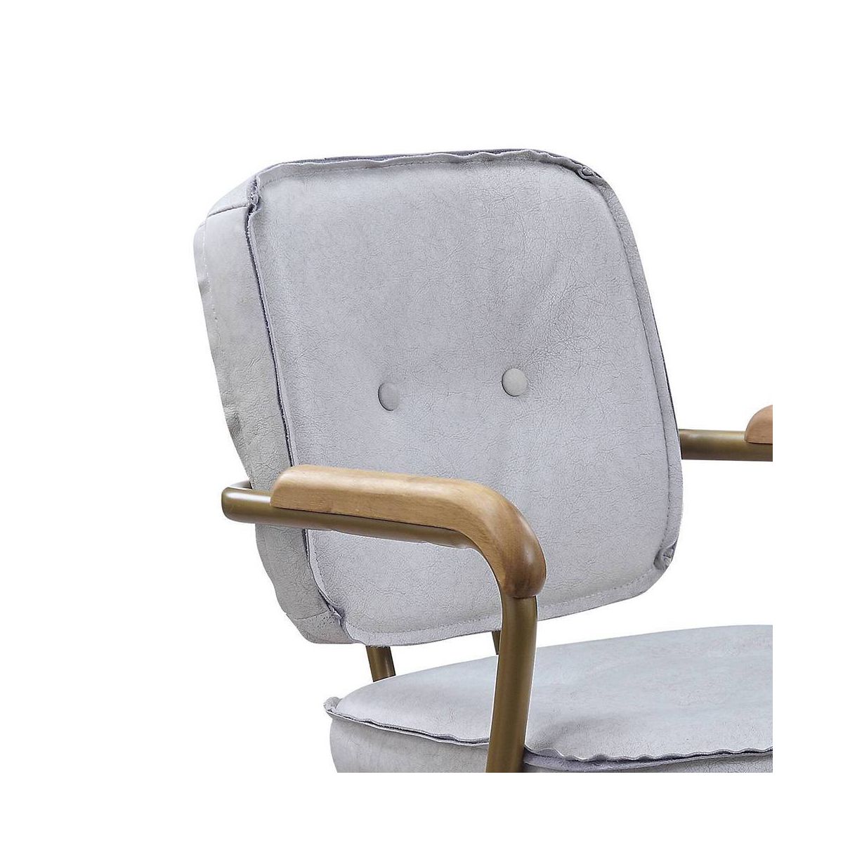 25" Siecross Grain Leather Reclining Accent Chair Vintage White - Acme Furniture: Swivel, Casters/Wheels - thumbnail 4