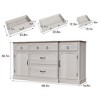 Large Sideboard Buffet with 5 Drawers, 2 Doors & Adjustable Shelves, Wood Coffee Bar Table Cabinet - 2 of 4