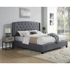 3-Piece Upholstered Bedroom Set, Tufted Wingback Bed with 2 Nightstands, Nightstands with Drawers, Upholstered Bed Modern-Cuddlewood - 2 of 4