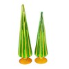 Cody Foster 14.5 Inch Green/Gold Pleated Trees Christmas St Patrick’S Set/2 Village Decor Tree Sculptures - 3 of 3