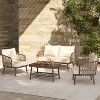 NicBex Outdoor Dining Table Set Acacia Wood Coffee Table with Loveseat & Chairs,Patio Furniture Set for Garden, Backyard, Porch - 3 of 4